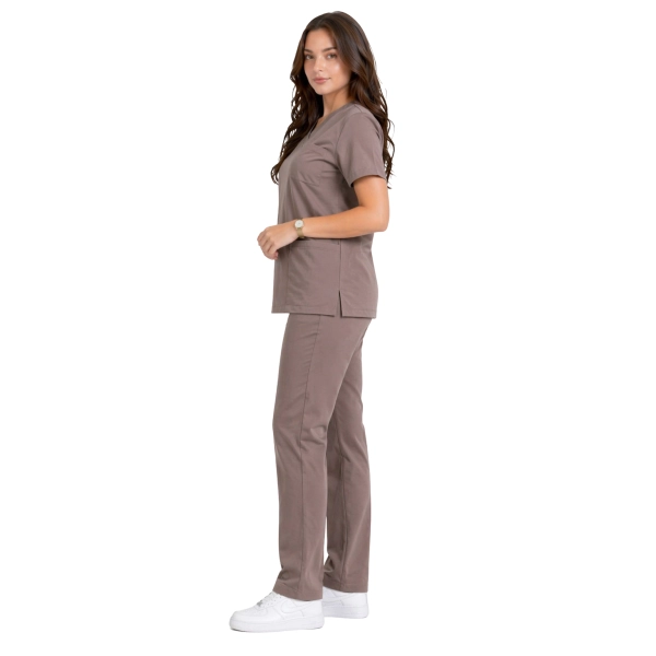 Komplet medyczny damski klasyczny cappucino casual premium roz. M